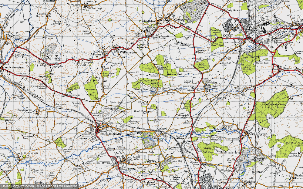 Old Map of Pipewell, 1946 in 1946