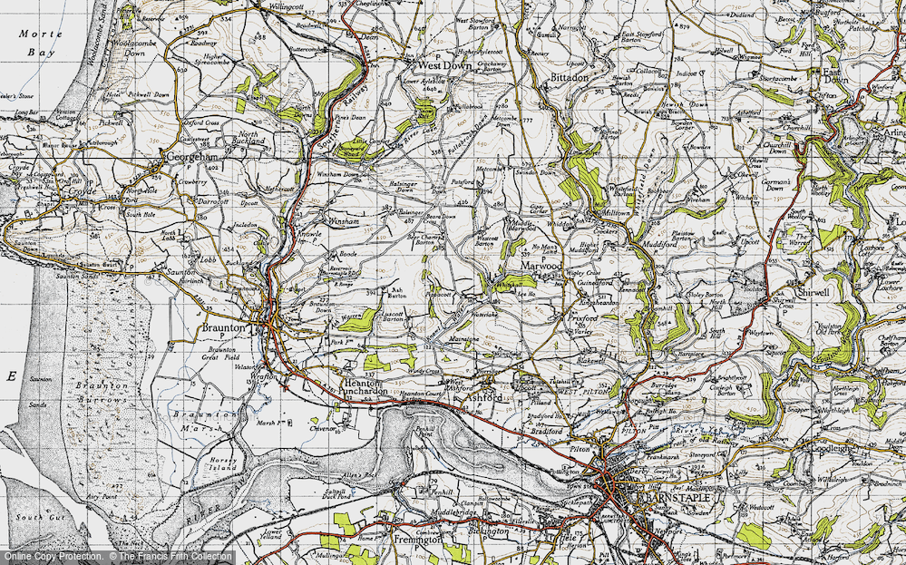 Old Map of Pippacott, 1946 in 1946