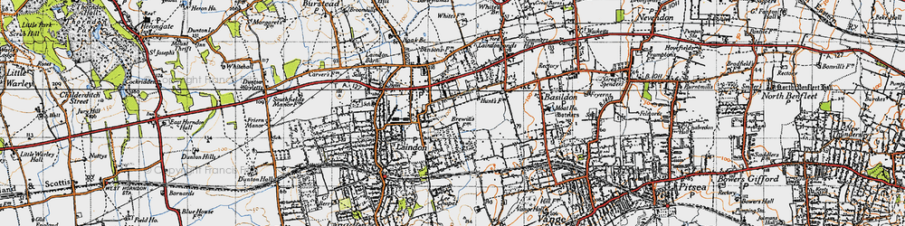 Old map of Gloucester Park in 1945