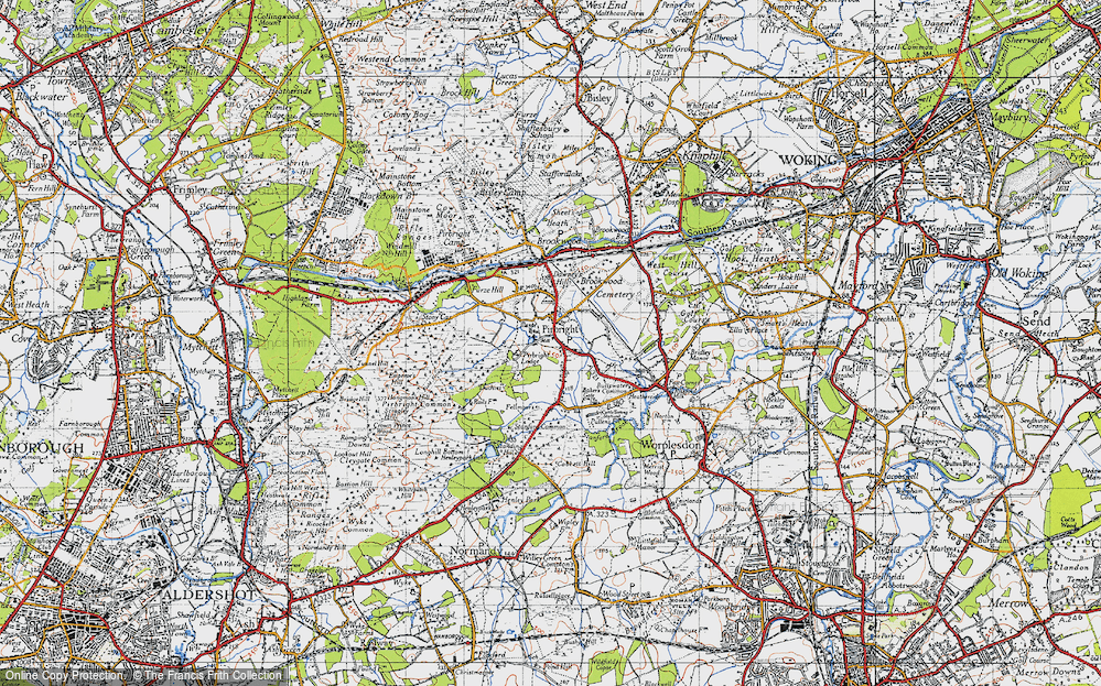 Old Map of Pirbright, 1940 in 1940