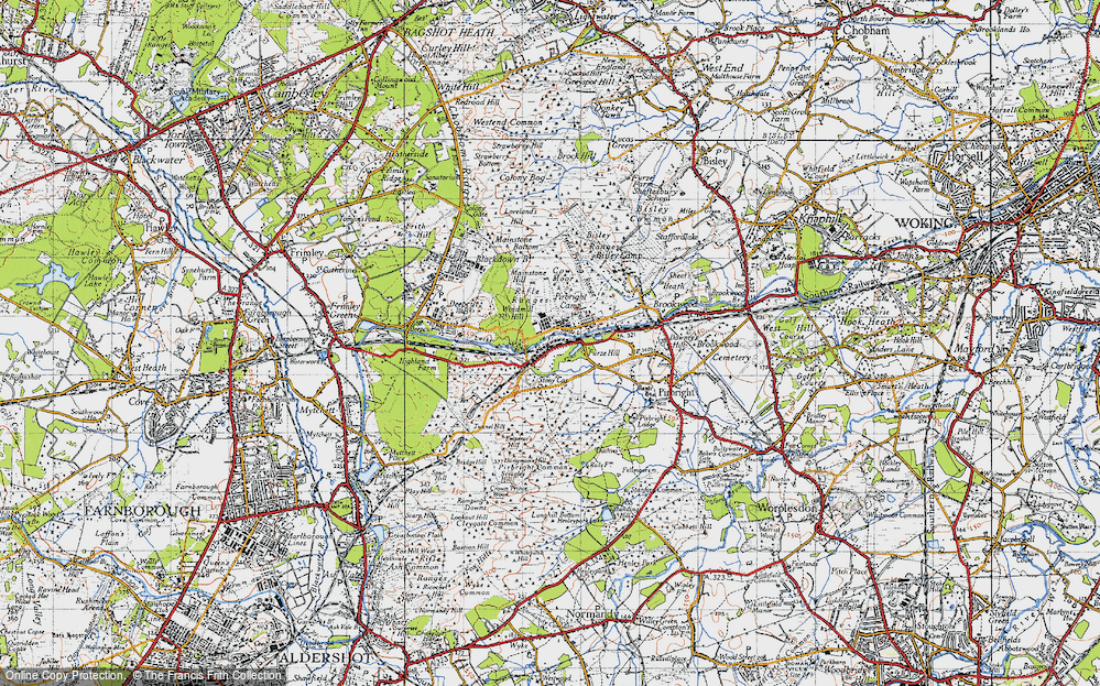 Old Map of Pirbright Camp, 1940 in 1940