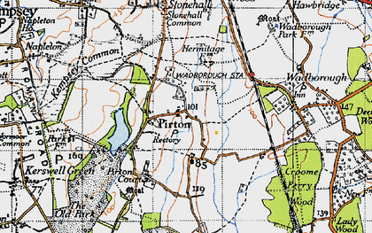 Old map of Pirton in 1947