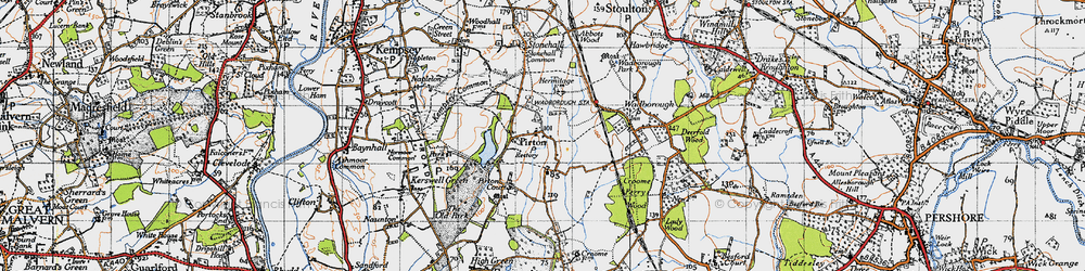 Old map of Pirton in 1947