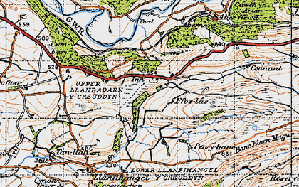 Old map of Pisgah in 1947