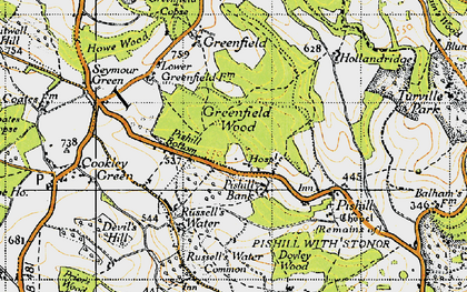 Old map of Pishill Bank in 1947