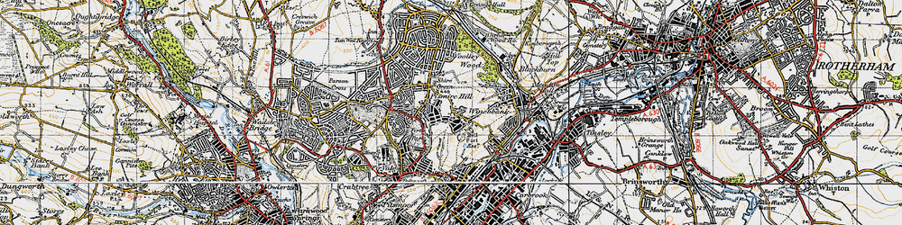 Old map of Pismire Hill in 1947