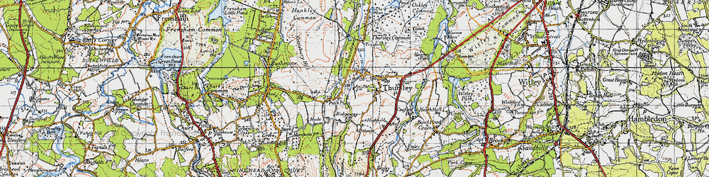 Old map of Truxford in 1940