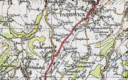 Old map of Pitchcombe in 1946