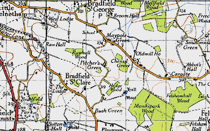 Old map of Pitcher's Green in 1946