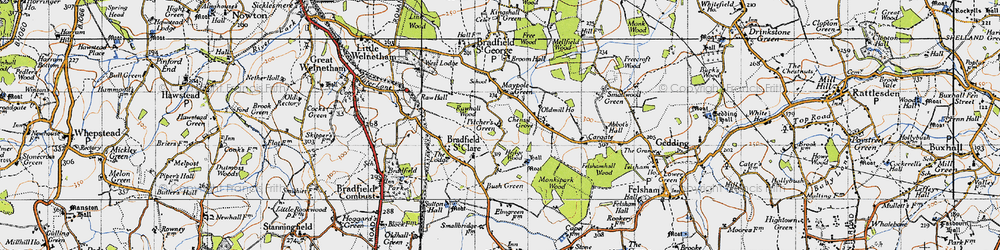 Old map of Pitcher's Green in 1946