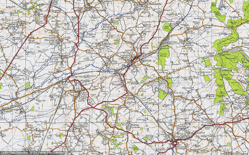 Old Map of Pitcombe, 1945 in 1945