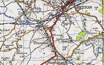 Old map of Pitcombe in 1945