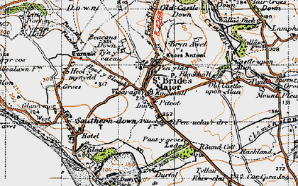 Old map of Pitcot in 1947