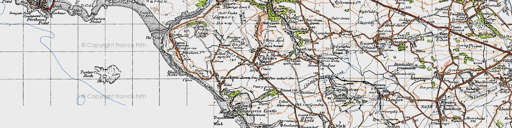 Old map of Pitcot in 1947