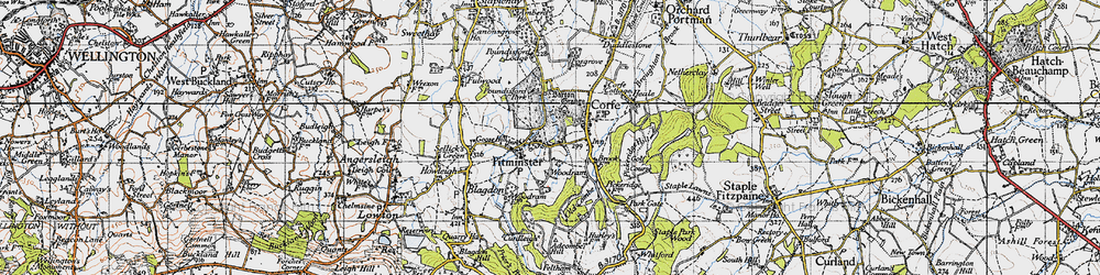 Old map of Pitminster in 1946