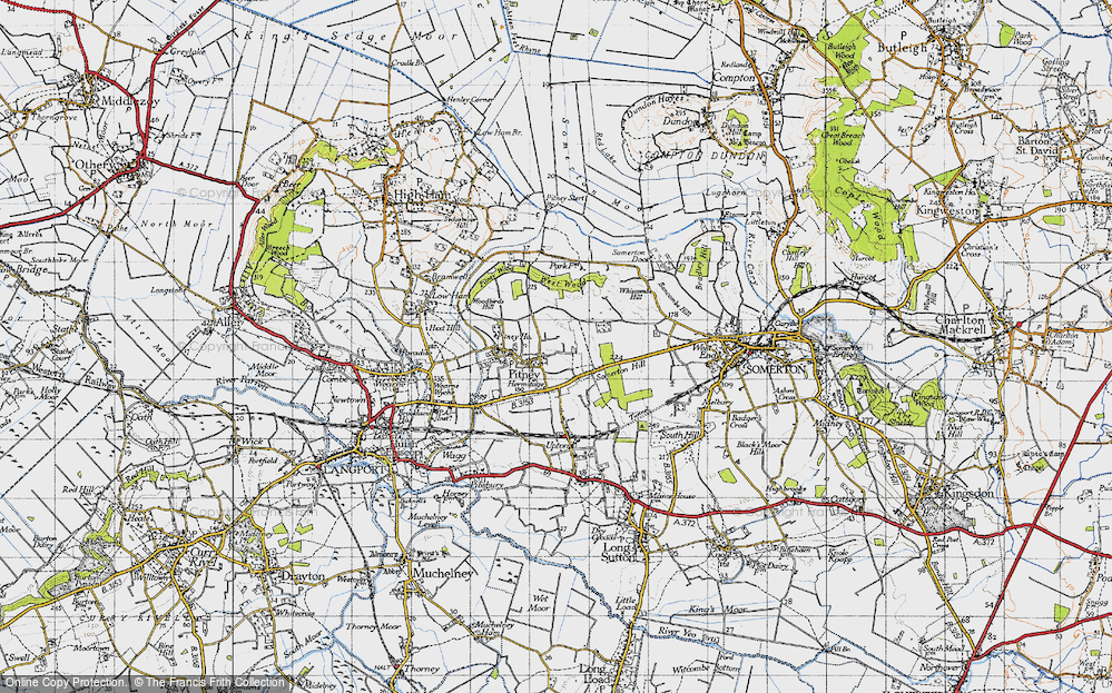Old Map of Pitney, 1945 in 1945