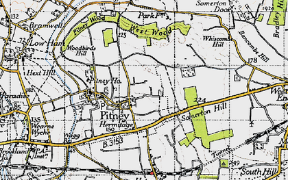 Old map of Pitney in 1945