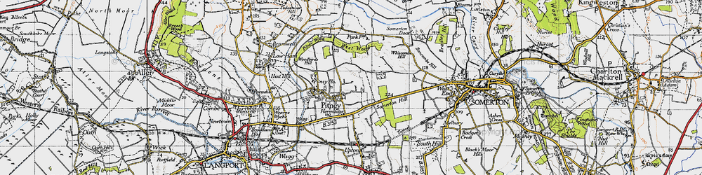 Old map of Pitney in 1945