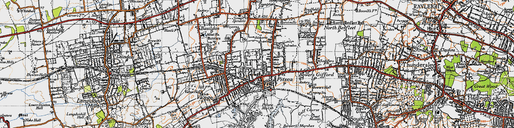 Old map of Pitsea in 1945