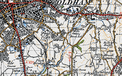 Old map of Pitses in 1947