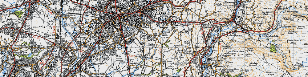 Old map of Pitses in 1947