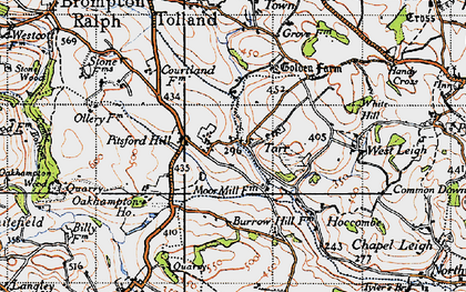 Old map of Pitsford Hill in 1946