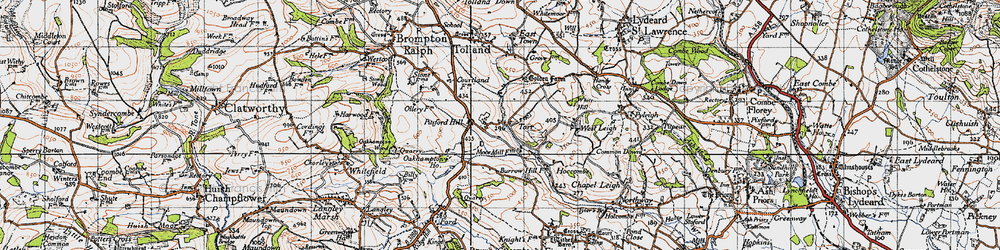 Old map of Pitsford Hill in 1946