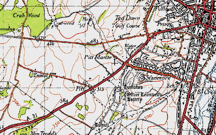 Old map of Pitt in 1945