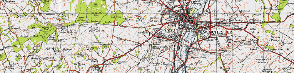 Old map of Pitt in 1945