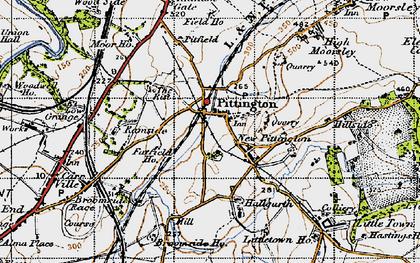 Old map of Pittington in 1947