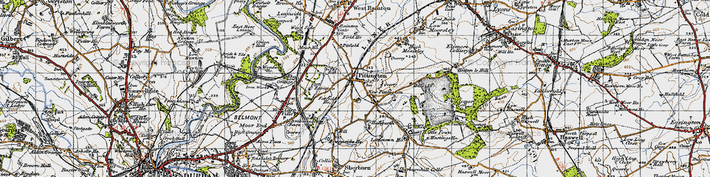 Old map of Pittington in 1947