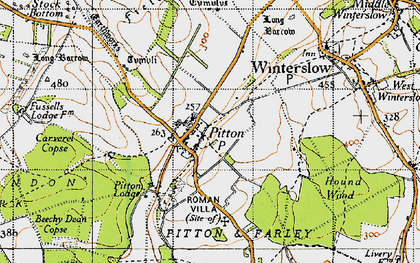Old map of Pitton in 1940