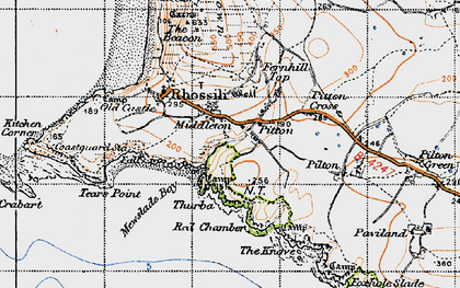 Old map of Pitton in 1946