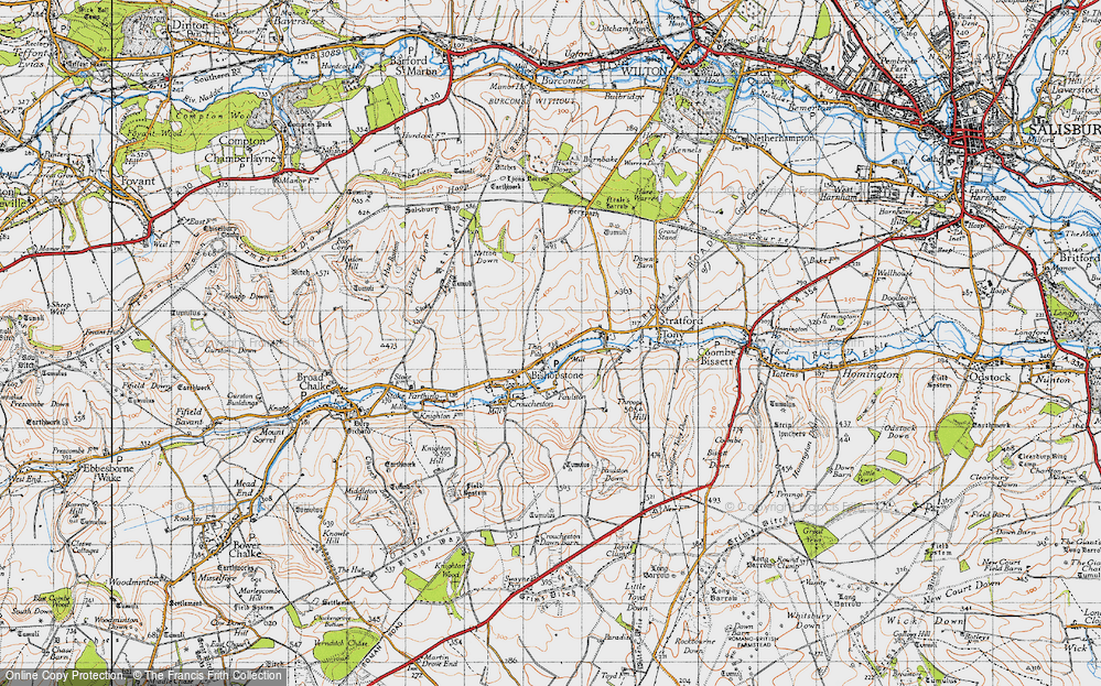 Old Map of Historic Map covering Windwhistle in 1940