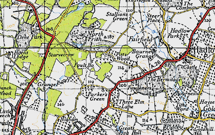 Old map of Pittswood in 1946