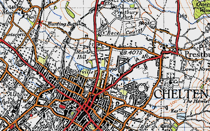 Old map of Pittville in 1946