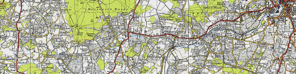 Old map of Pizien Well in 1946
