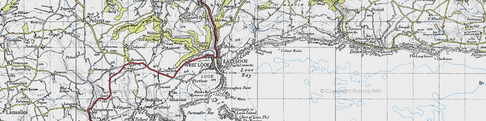 Old map of Plaidy in 1946
