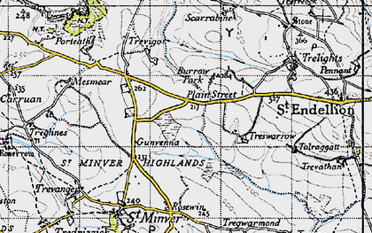 Old map of Plain Street in 1946