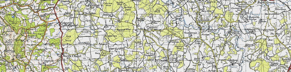 Old map of Plaistow in 1940