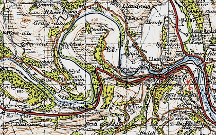 Old map of Plâs Berwyn in 1947