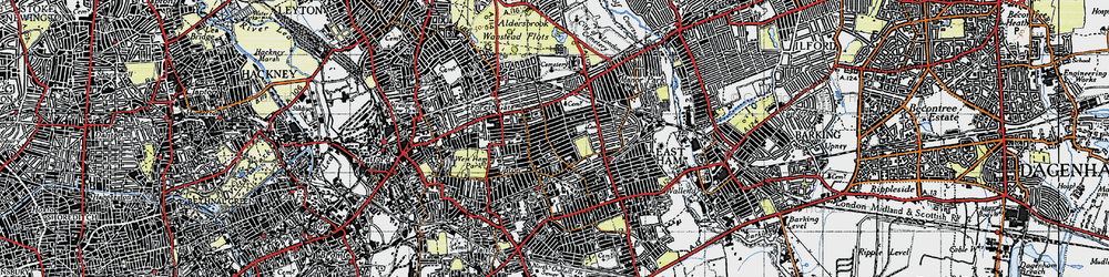 Old map of Plashet in 1946