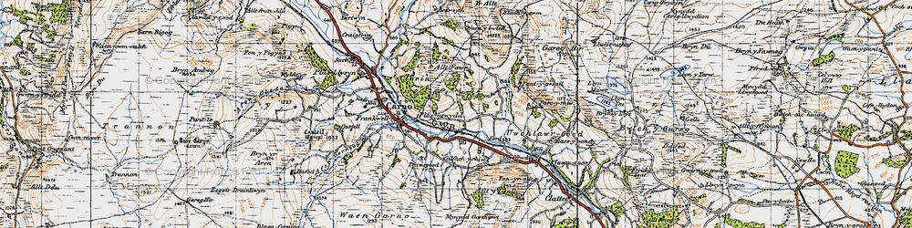 Old map of Wgi-fawr in 1947