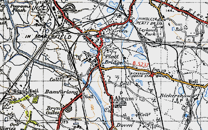 Old map of Platt Bridge in 1947