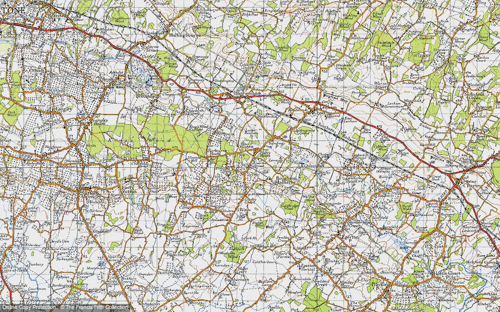 Old Map of Platt's Heath, 1940 in 1940