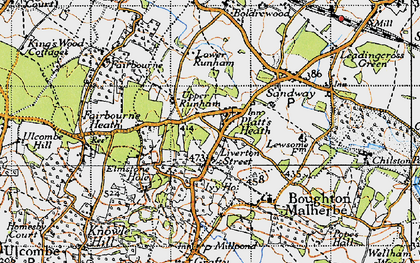 Old map of Platt's Heath in 1940