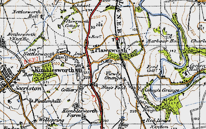 Old map of Plawsworth in 1947