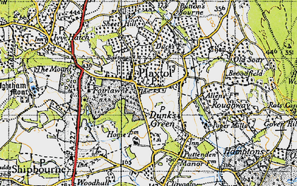 Old map of Plaxtol in 1946