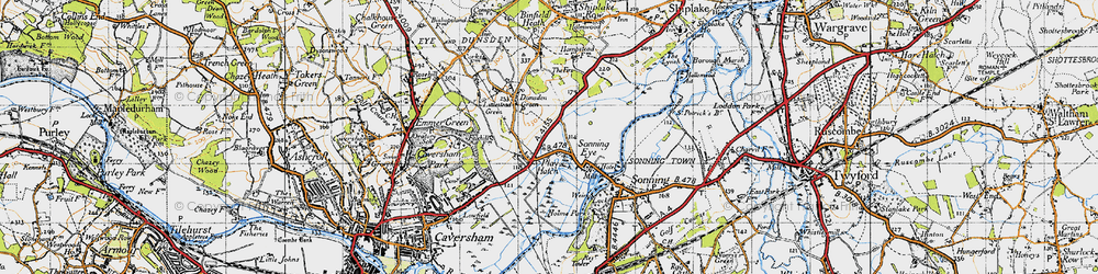 Old map of Play Hatch in 1947