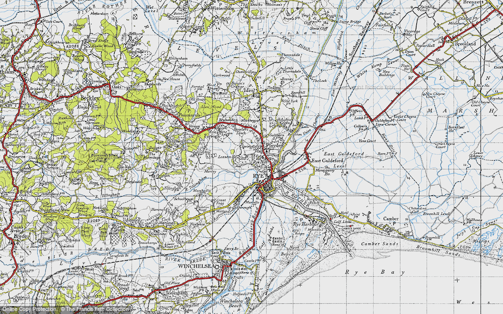 Old Map of Playden, 1940 in 1940